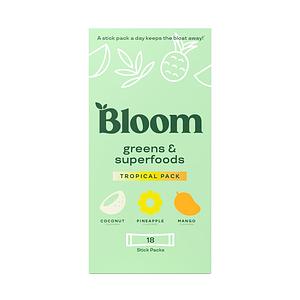 Bloom Nutrition - Greens & Superfoods - Tropical Pack (Coconut, Pineapple, Mango) - 18.0servings