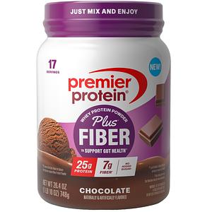 Premier Protein - Protein Powder Plus Fiber - Chocolate - 26.4oz